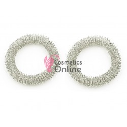 Bratara pentru masaj Su Jok, metalica Аrgintie, set 2 bucati BLM012